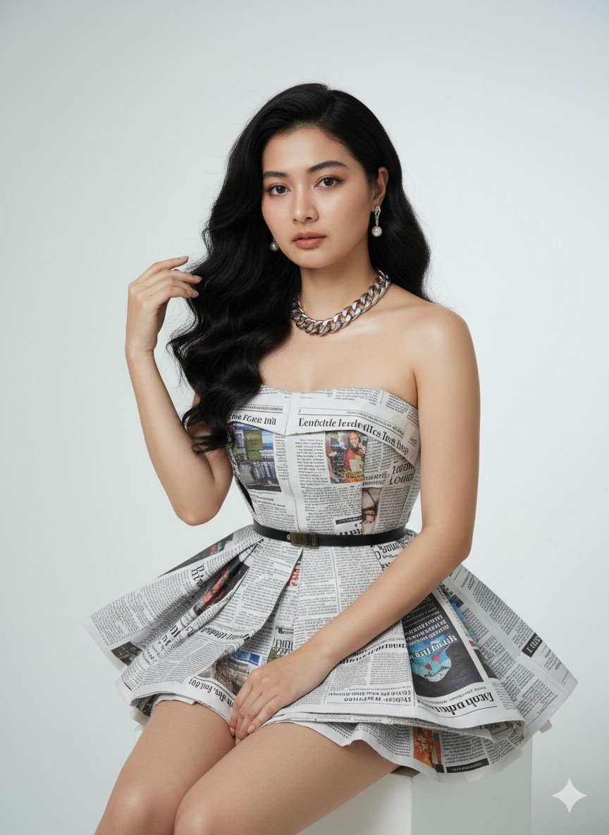 AI Generated Image - A realistic portrait of a woman sitting gracefully...