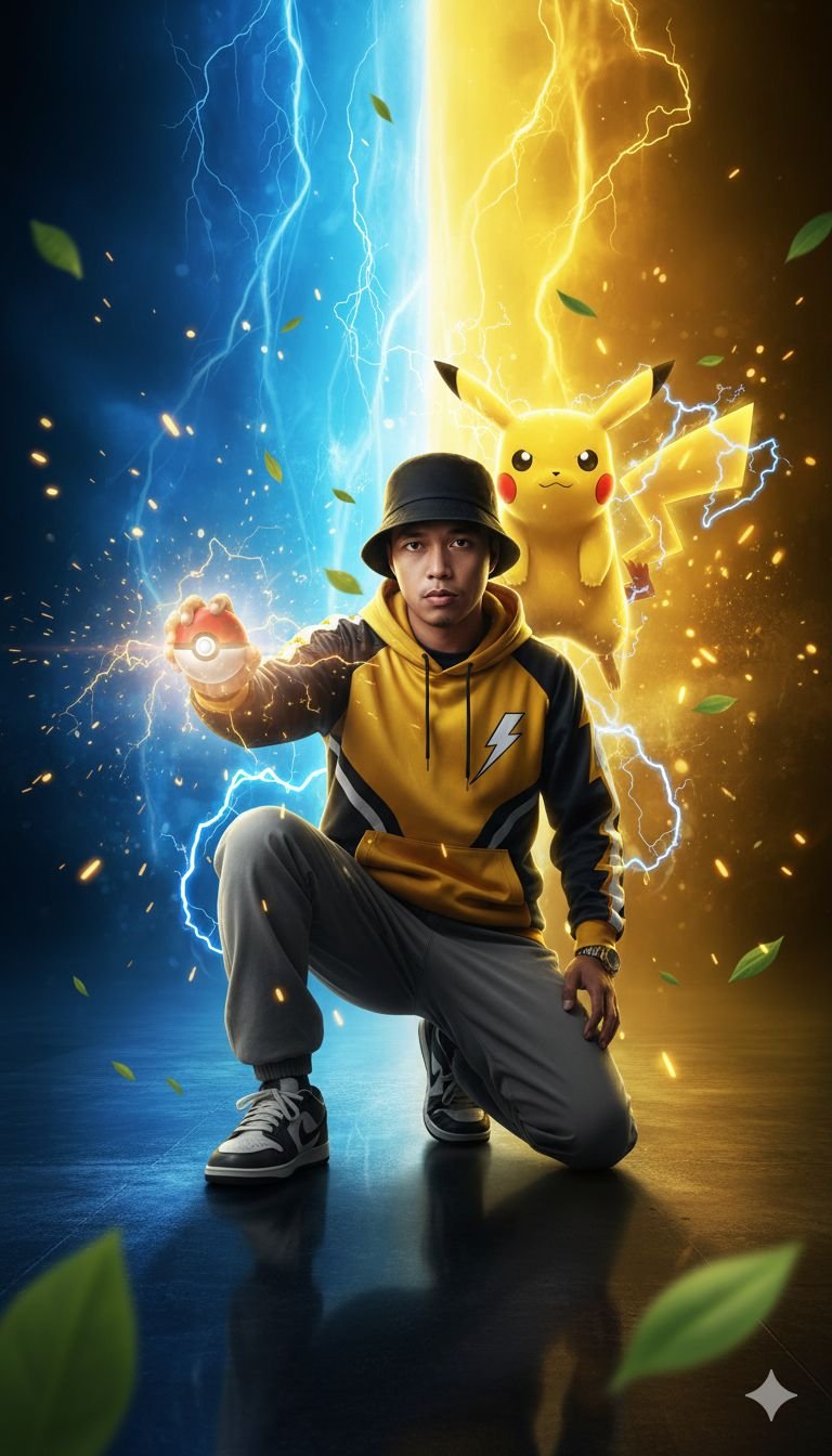 AI Generated Image - A highly detailed fantasy poster of a young man po...